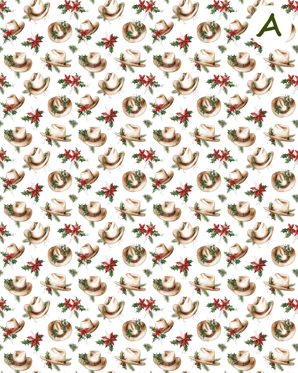 Western Christmas clay transfer sheet E950
