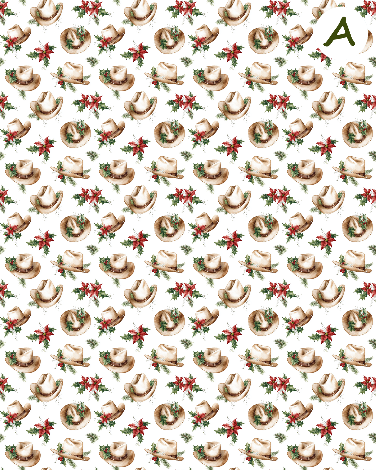 Western Christmas clay transfer sheet E950