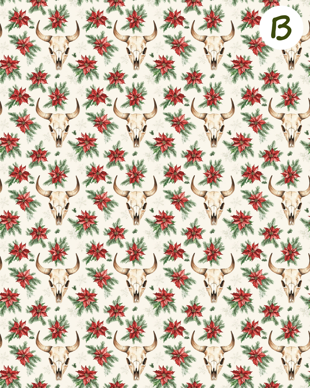 Western Christmas clay transfer sheet E950