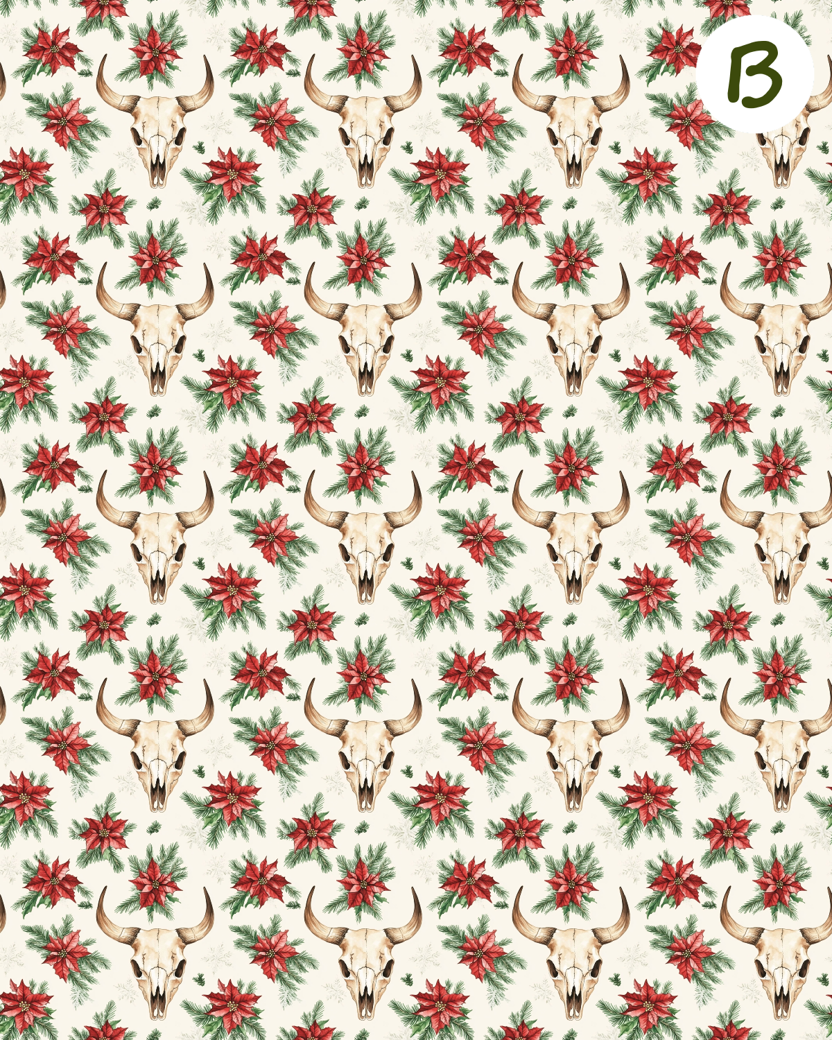 Western Christmas clay transfer sheet E950