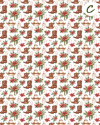 Western Christmas clay transfer sheet E950
