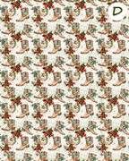 Western Christmas clay transfer sheet E950
