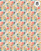 Abstract Florals water transfer sheet for Polymer clay E954