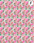 Abstract Florals water transfer sheet for Polymer clay E954