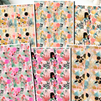Abstract Florals water transfer sheet for Polymer clay E954