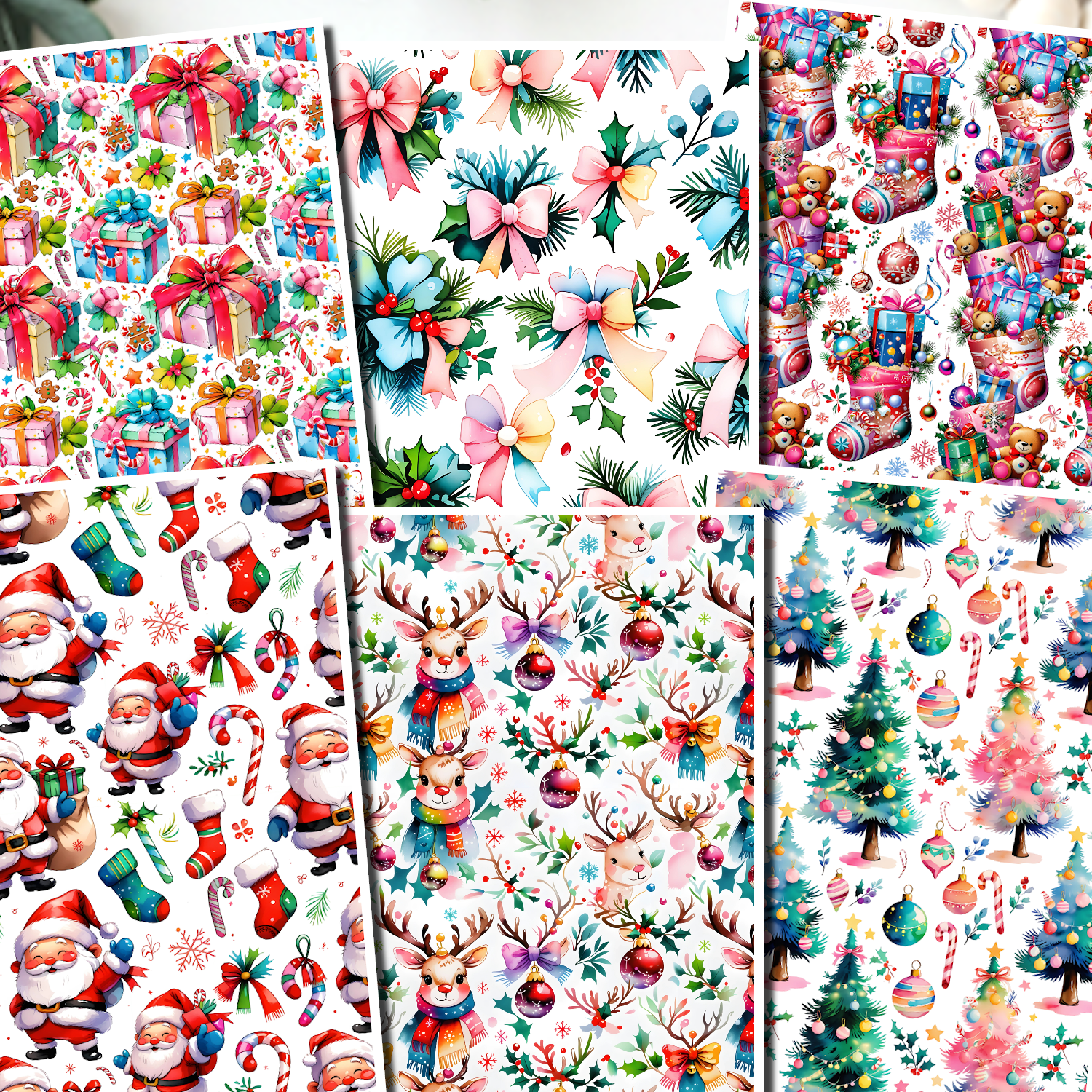 Christmas Whimsical clay transfer sheet E955