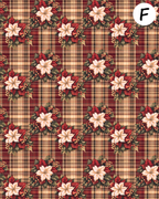 Christmas Plaid Poinsettias clay transfer sheet E957