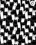 Mollys Cats clay transfer sheet E958