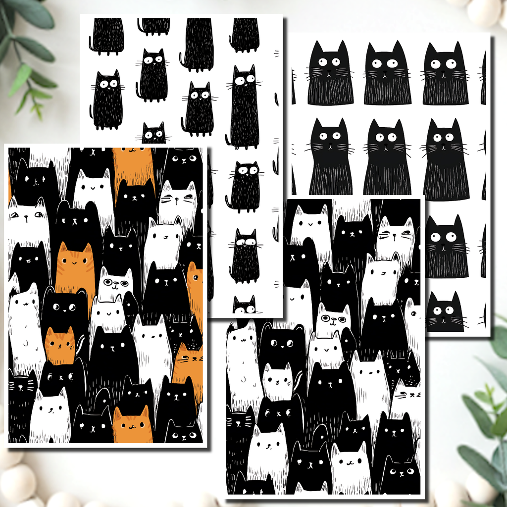 Mollys Cats clay transfer sheet E958