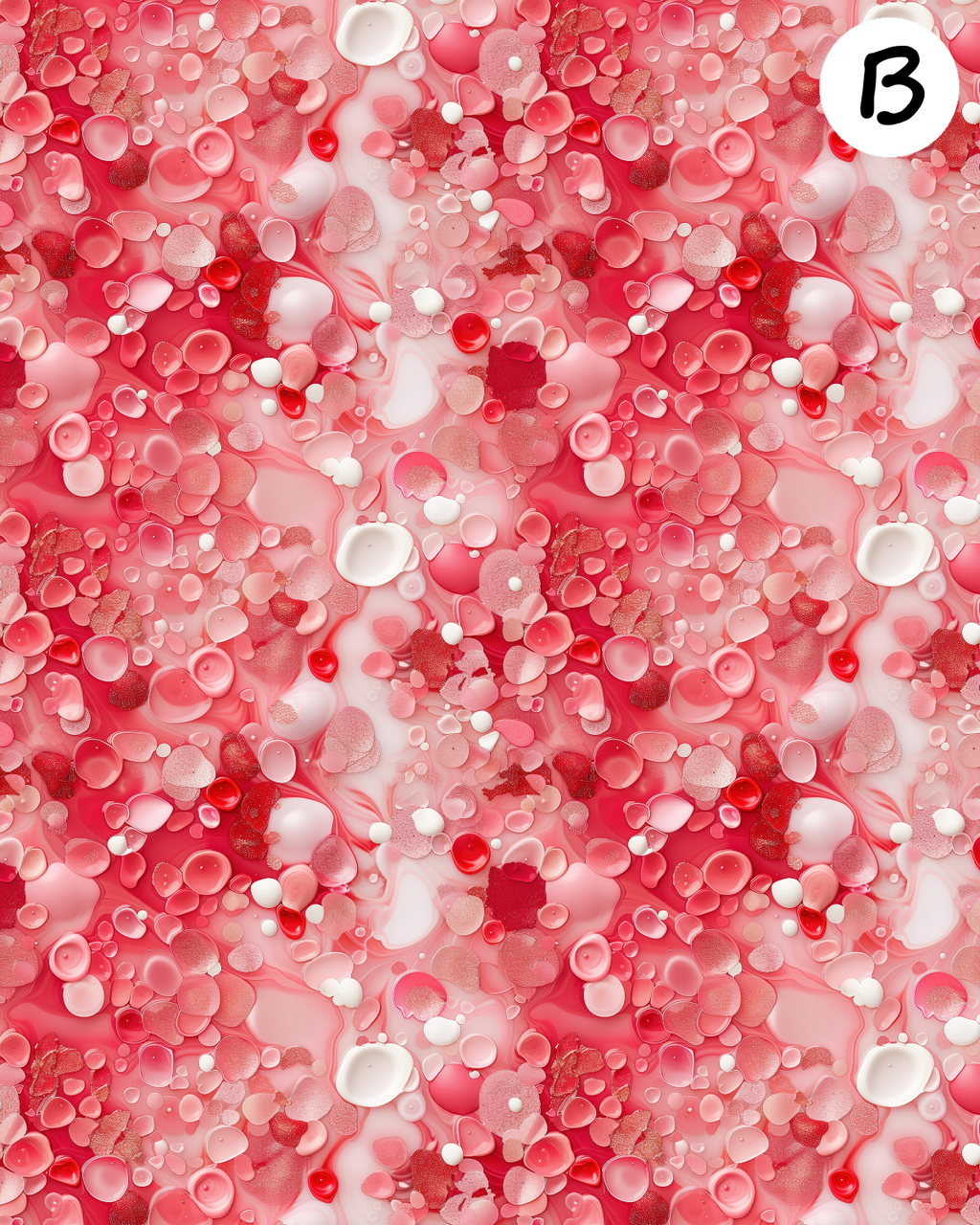 Red and White marble clay transfer sheets E959