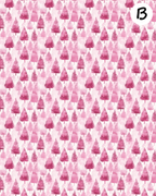 Pink Winter clay transfer sheet E960