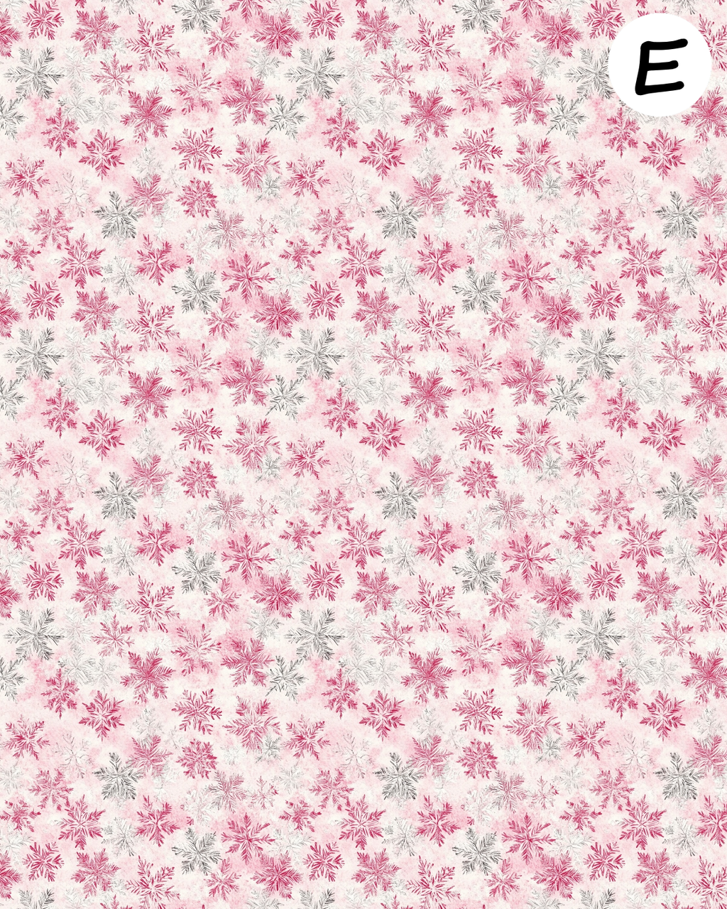 Pink Winter clay transfer sheet E960