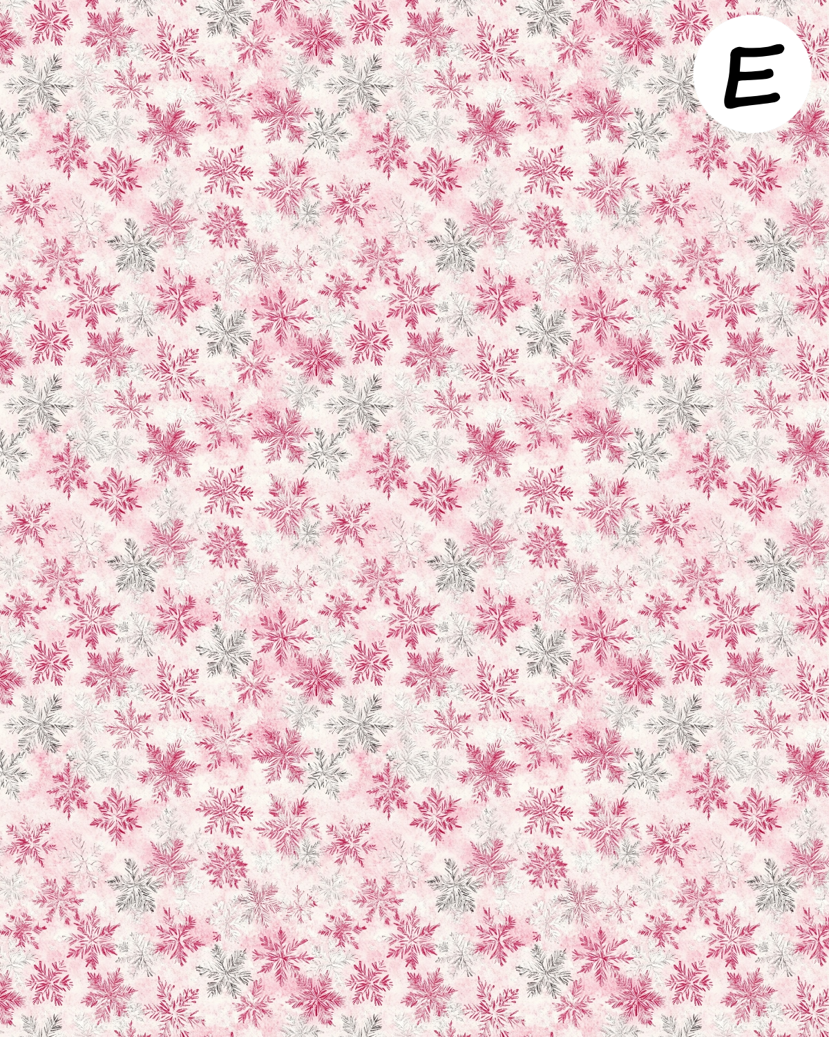 Pink Winter clay transfer sheet E960