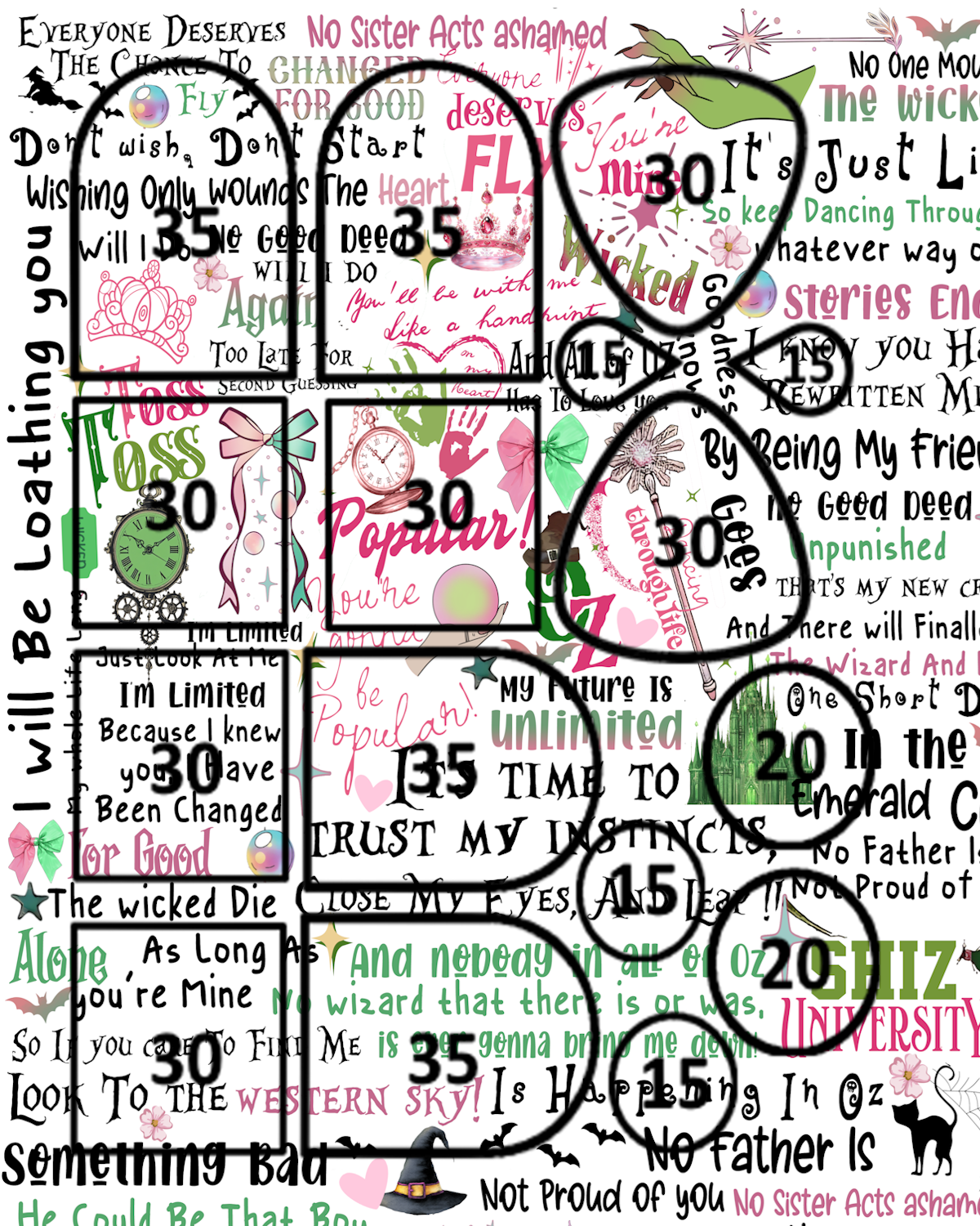 Wicked Witch quotes clay transfer sheet E962