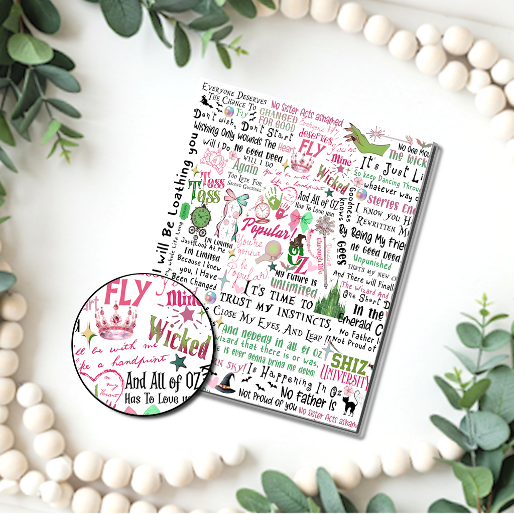 Wicked Witch quotes clay transfer sheet E962
