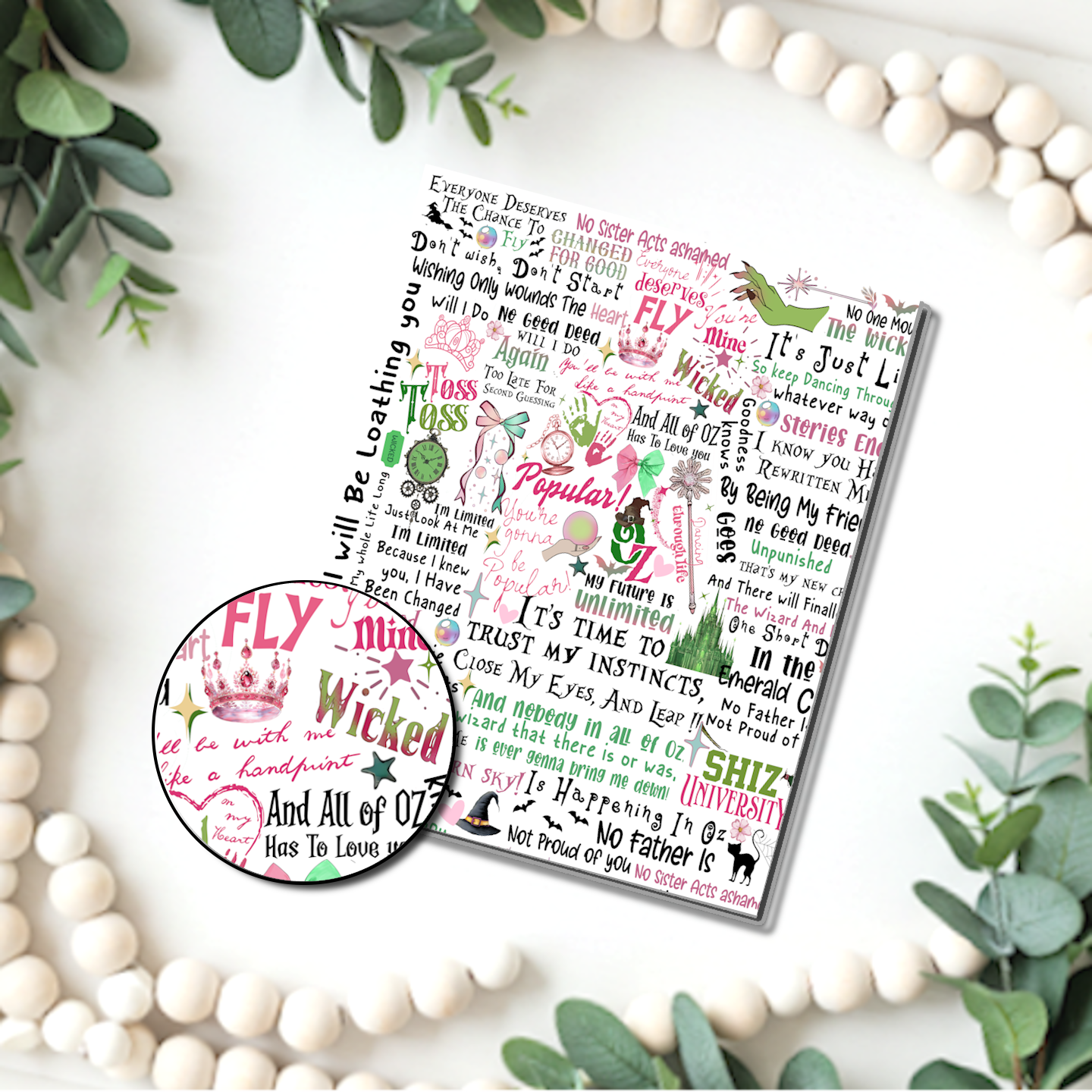 Wicked Witch quotes clay transfer sheet E962