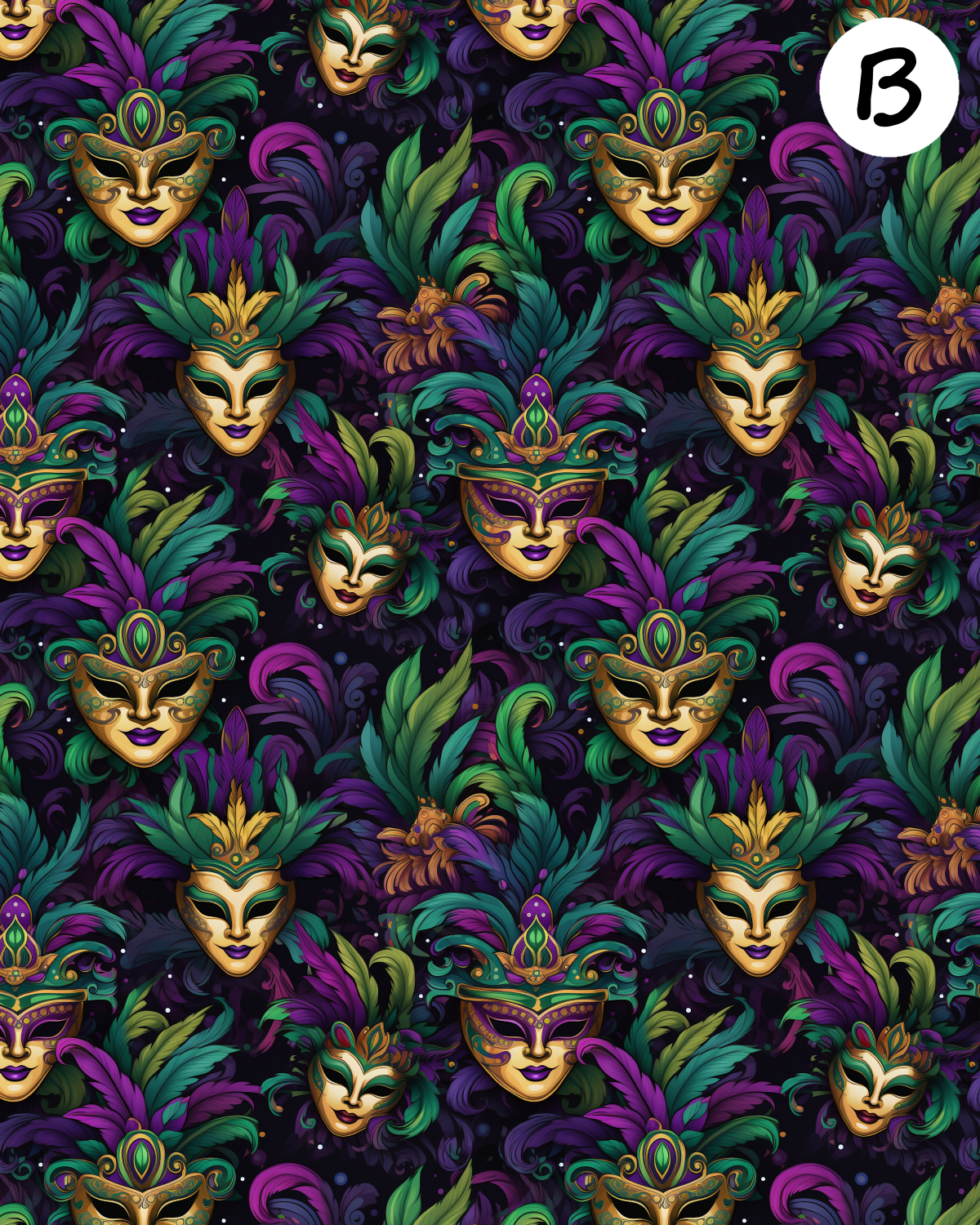 Mardi Gras clay transfer sheet E963