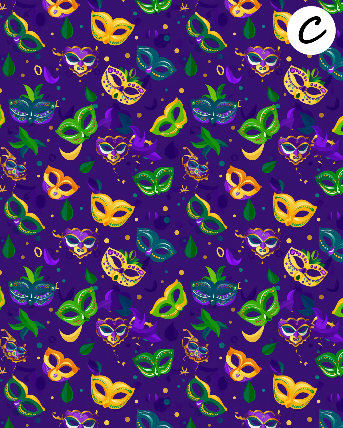 Mardi Gras clay transfer sheet E963