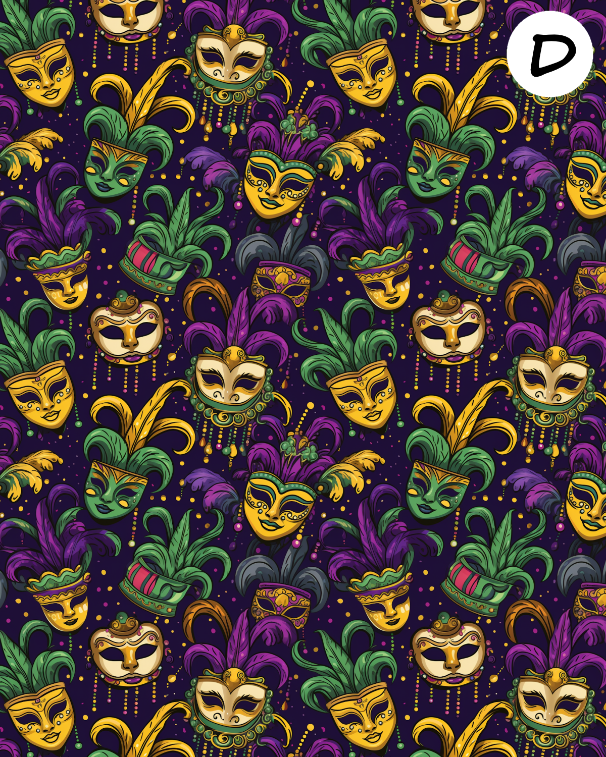 Mardi Gras clay transfer sheet E963