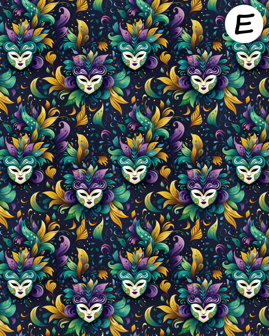 Mardi Gras clay transfer sheet E963