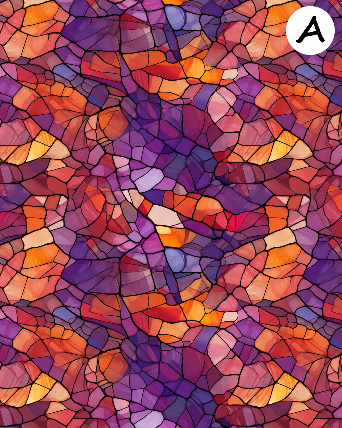 Stained Glass clay transfer sheet E964