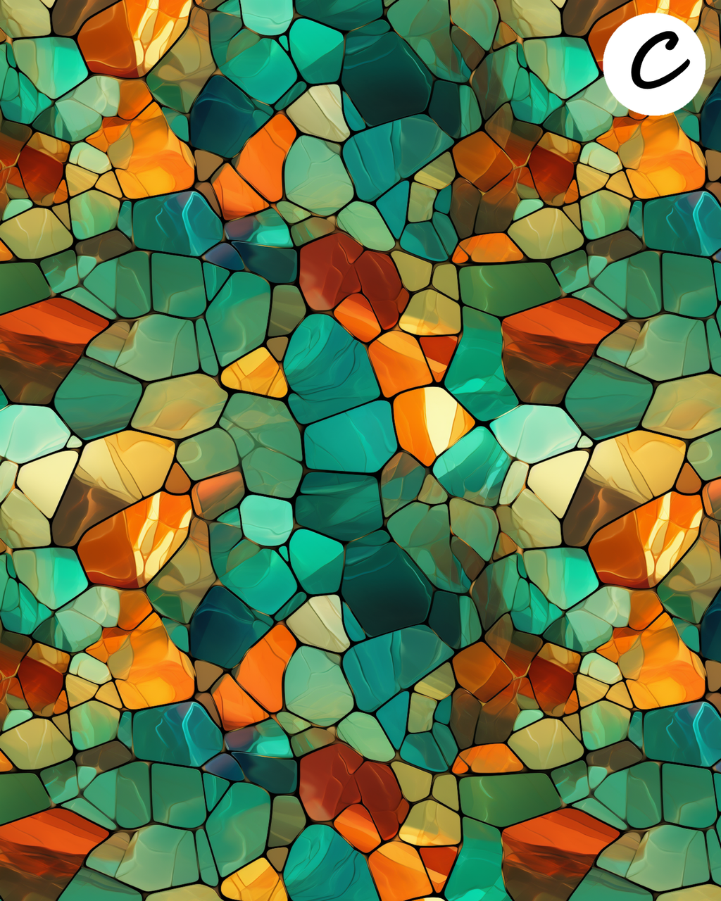 Stained Glass clay transfer sheet E964