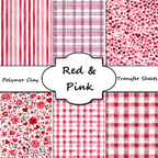 Red and Pink clay transfer sheet E965