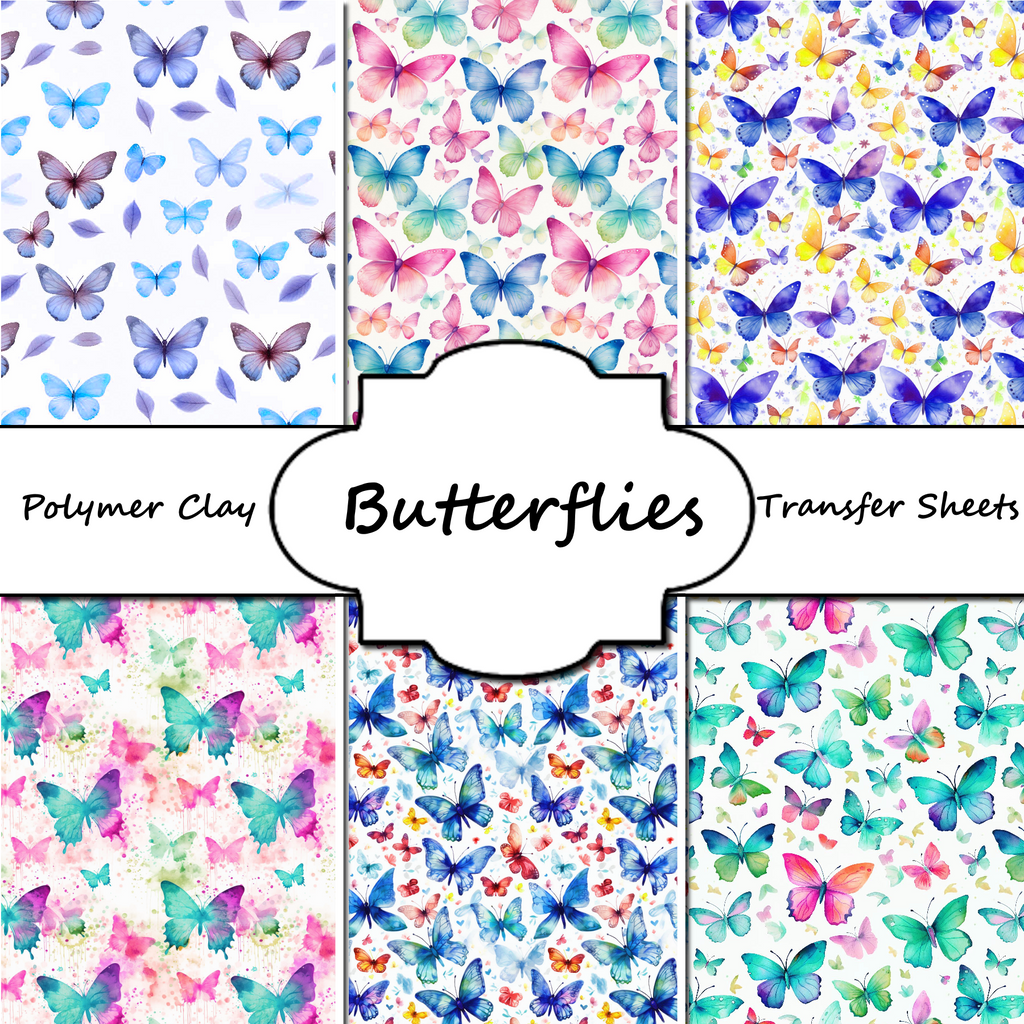 Butterflies clay transfer sheet E966