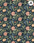 William Morris Pastel inspired clay transfer sheet E968