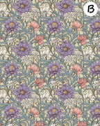William Morris Pastel inspired clay transfer sheet E968