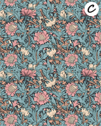 William Morris Pastel inspired clay transfer sheet E968