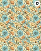 William Morris Pastel inspired clay transfer sheet E968