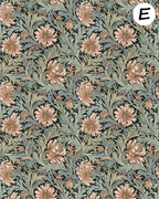 William Morris Pastel inspired clay transfer sheet E968