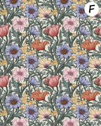 William Morris Pastel inspired clay transfer sheet E968