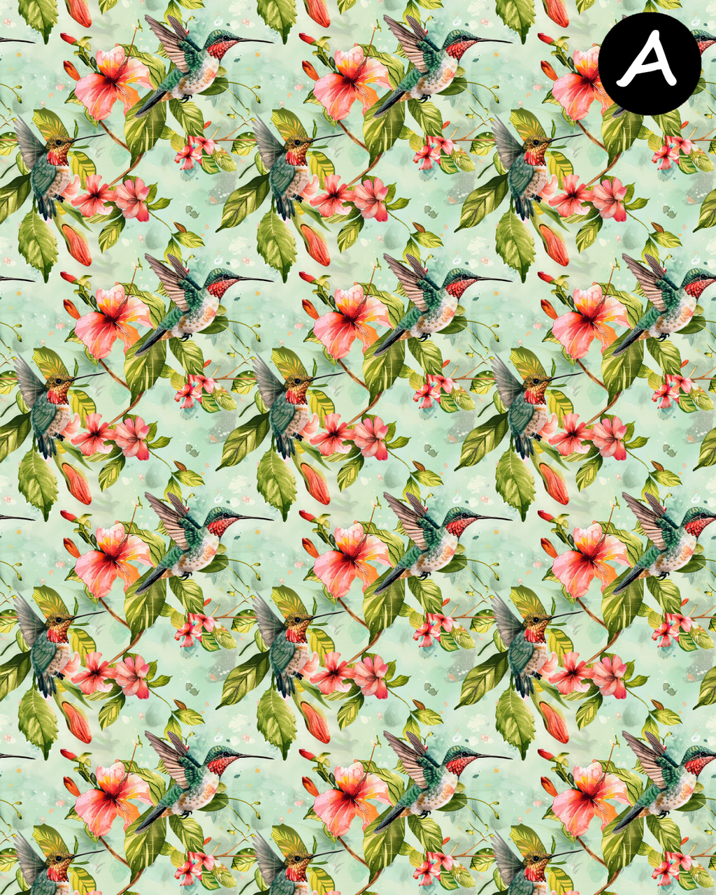 Hummingbirds clay transfer sheet E970
