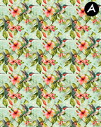 Hummingbirds clay transfer sheet E970