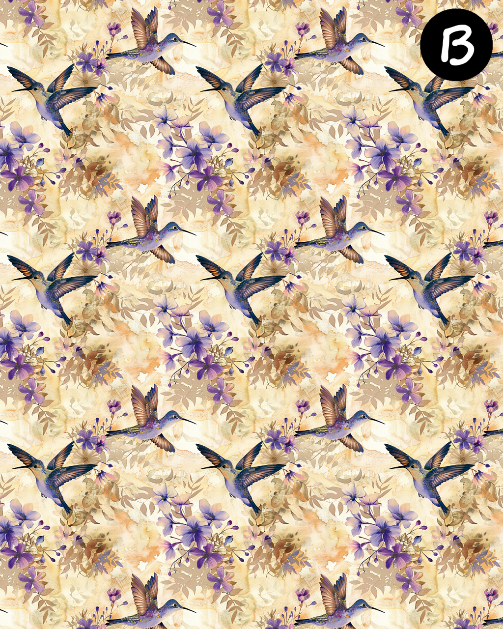 Hummingbirds clay transfer sheet E970