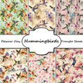 Hummingbirds clay transfer sheet E970