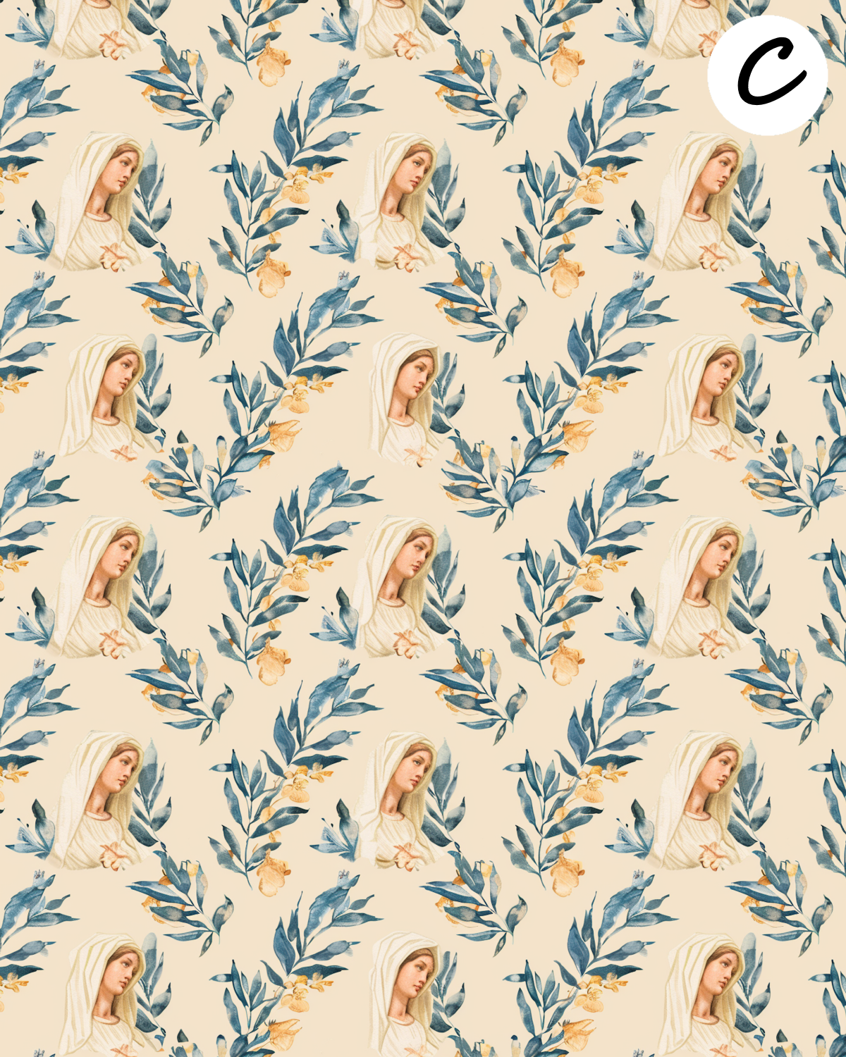 Virgin Mary clay transfer sheet E971