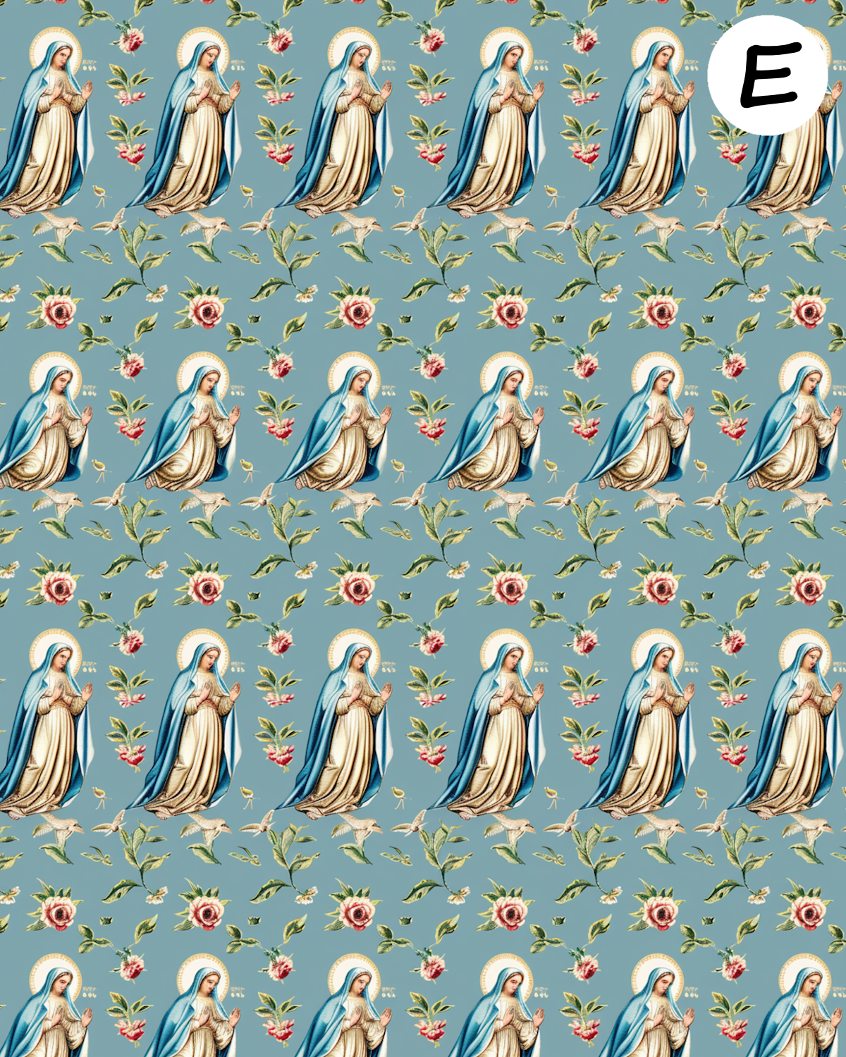 Virgin Mary clay transfer sheet E971