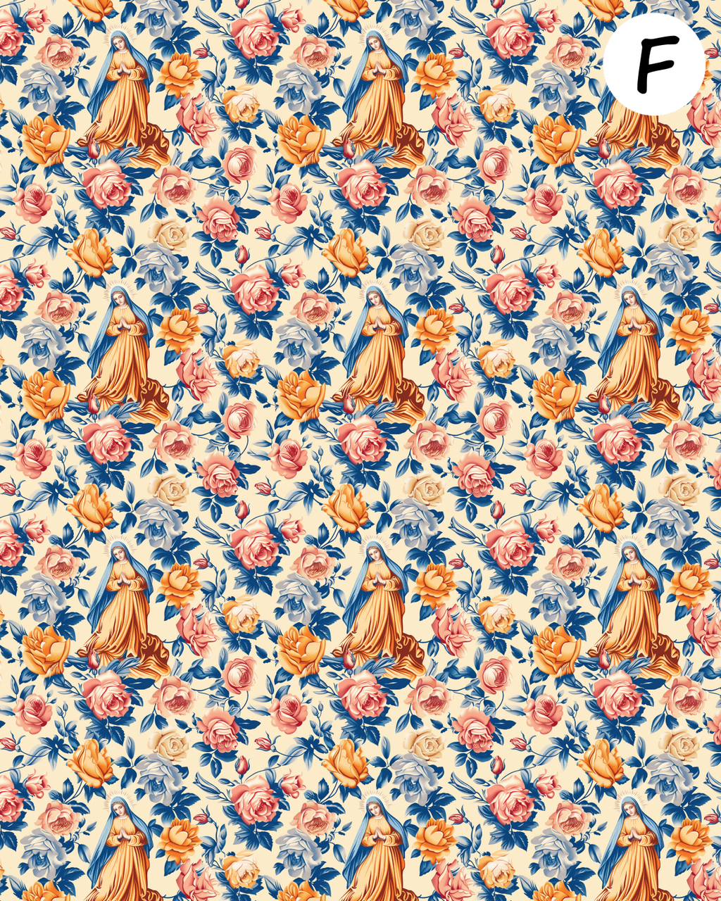 Virgin Mary clay transfer sheet E971