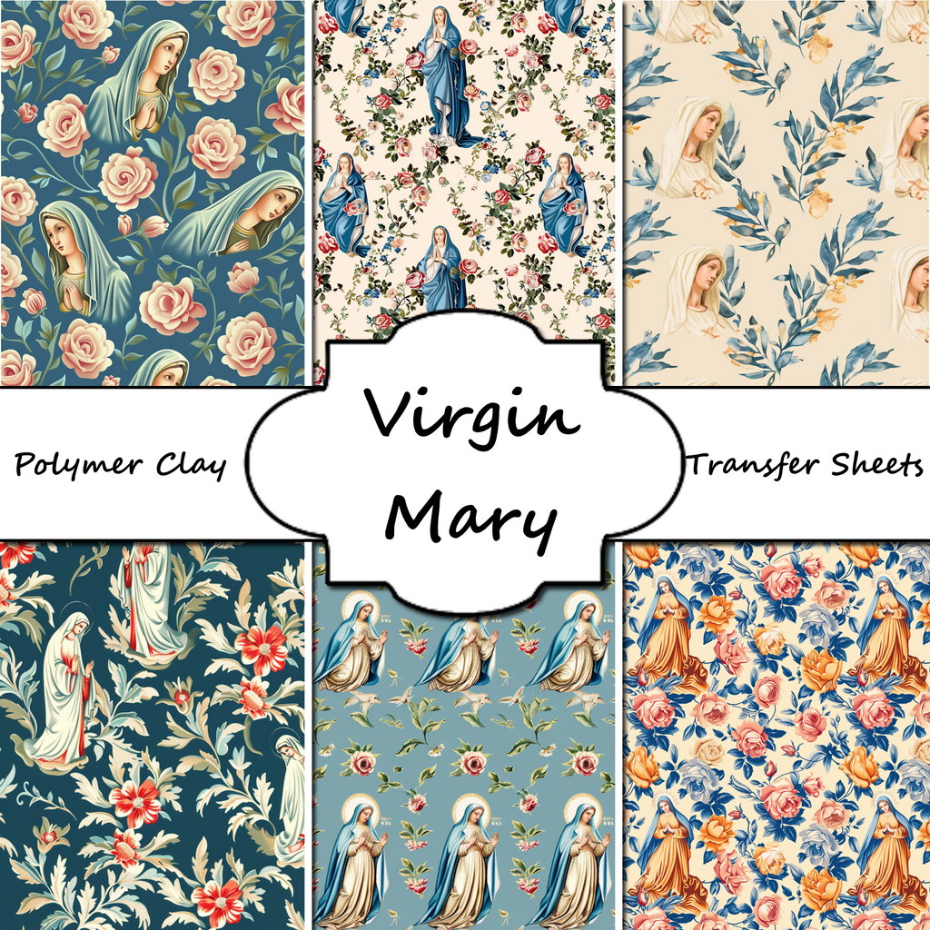 Virgin Mary clay transfer sheet E971