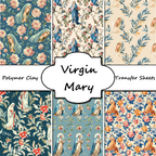 Virgin Mary clay transfer sheet E971