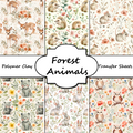 Forest Animals clay transfer sheet E972