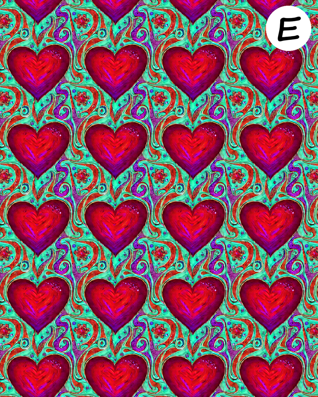 Wild Hearts clay transfer sheet E973