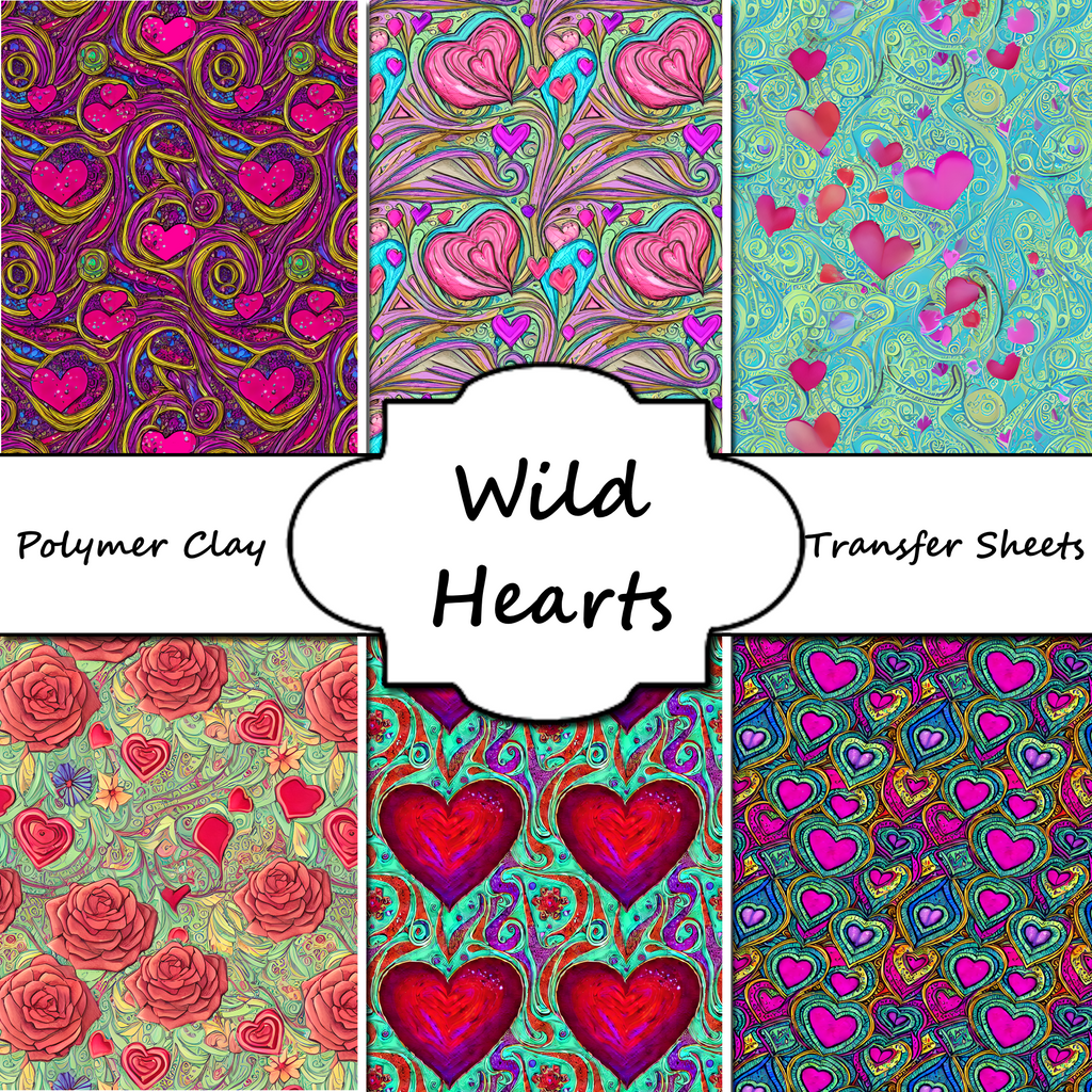 Wild Hearts clay transfer sheet E973