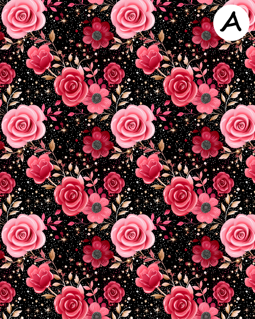 Midnight Bloom clay transfer sheet E974