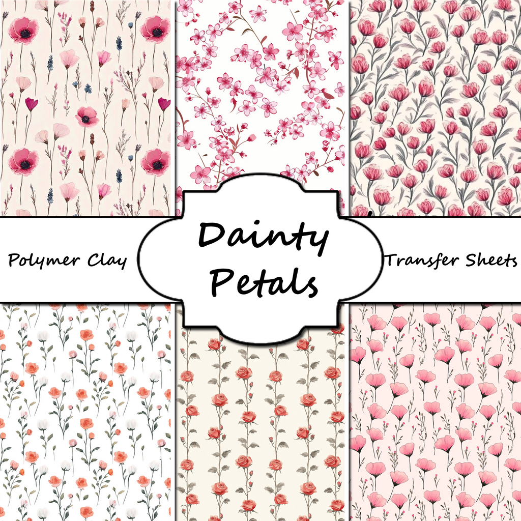 Dainty Petals clay transfer sheet E975