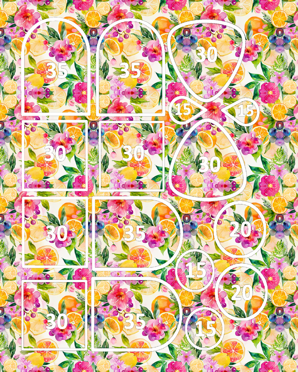 Citrus Petals clay transfer sheet E977