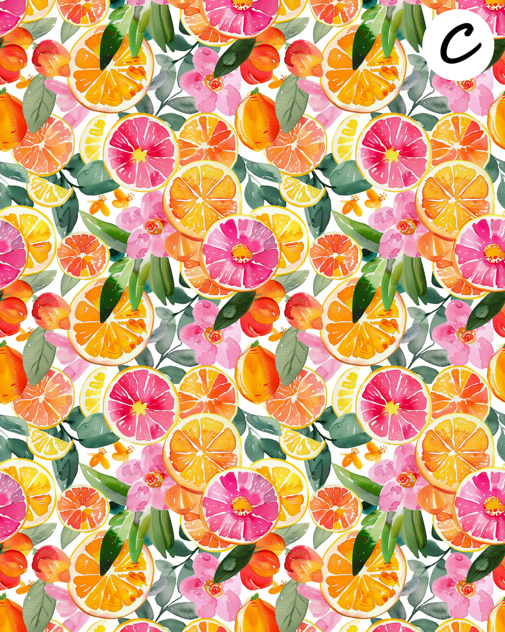 Citrus Petals clay transfer sheet E977